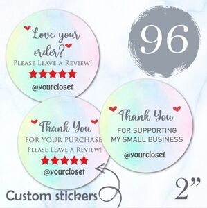 96 Fashion Thank you Stickers 2"